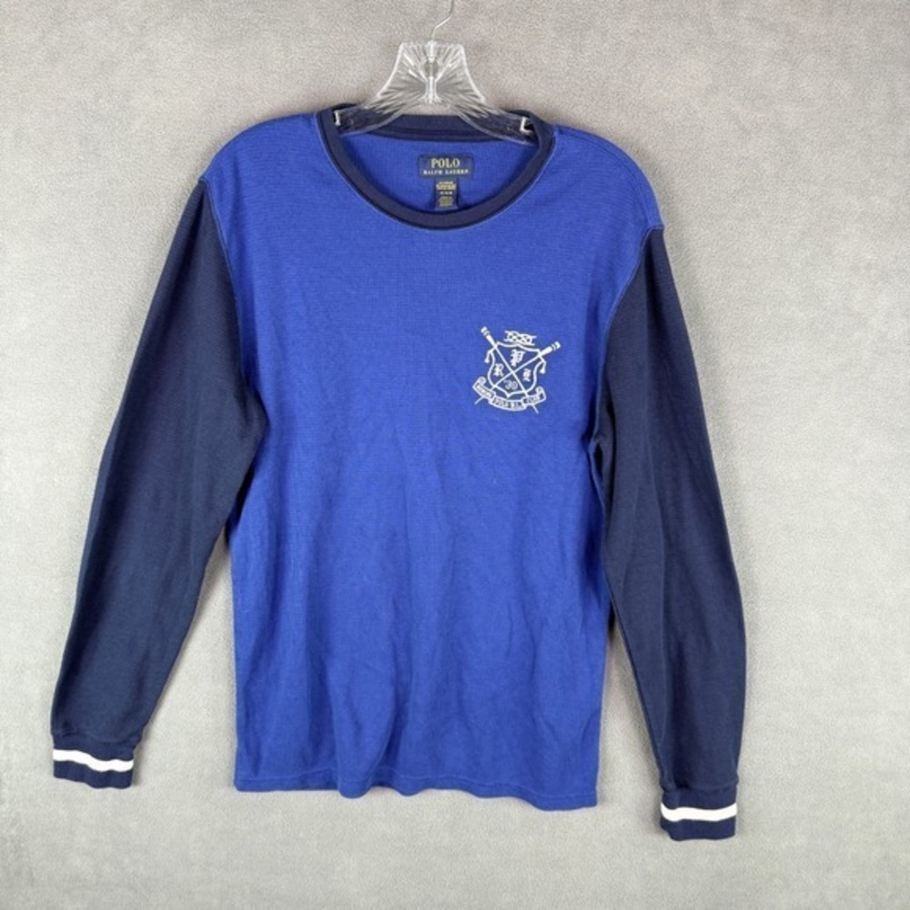 Polo Ralph Lauren Rowing Club Waffle Sleepwear Long Sleeve Shirt‎ Men's Medium